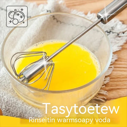 【Kúp 1, získaj 1 zadarmo】Poloautomatický šľahač vajec, mixér vajec, nástroj na pečenie a miesenie cesta z nehrdzavejúcej ocele