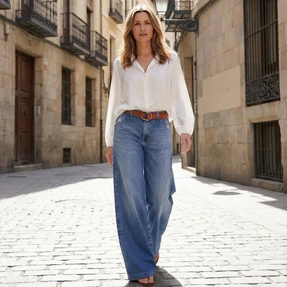 【S-2XL】50% de descuento + Envío gratis✨ Jeans de mujer estilo vintage de talle alto y pierna ancha