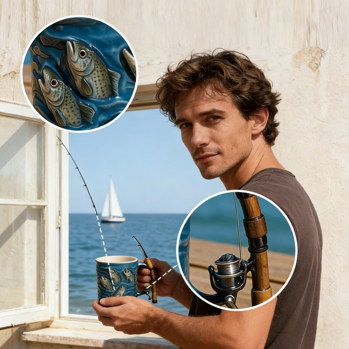 Nueva taza de pesca: Una taza creativa hecha de resina, diseñada especialmente para los amantes de la pesca. 🎣☕