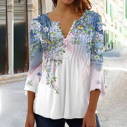 🎉Sorpresa 🎉【Oferta por tiempo limitado】 Camiseta de cuello en V de moda para mujer 【S-5XL】