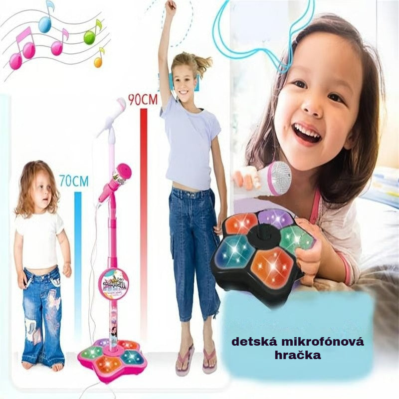 💥Hračka mikrofón, hračka karaoke prístroj so svetlom