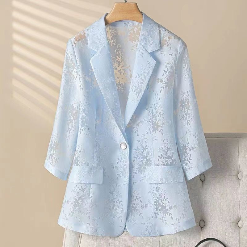 Modelo Nuevo 2026: El saco fino con protección solar y manga tres cuartos. ¡La pieza chic que completa cualquier atuendo!