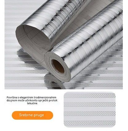 【40 cm * 5 m】🛡️ Uklonjiva ljepljiva aluminijska folija – otporna na masnoću, toplinu i jednostavna za čišćenje