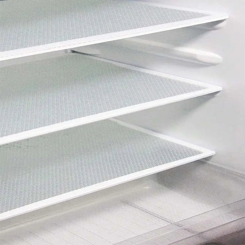 8 piezas por 27 euros-🧊🛡️ Protectores impermeables para estantes de refrigerador — Antideslizantes, fáciles de limpiar y aptos para contacto con alimentos — Mantén los estantes ordenados y frescos ✨