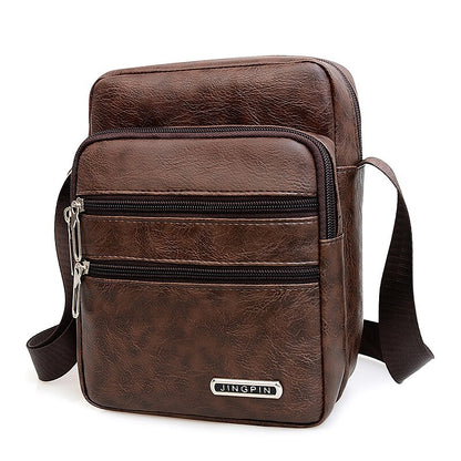 Bolso de hombro para hombre, nuevo, de piel auténtica, de alta calidad y gran capacidad.