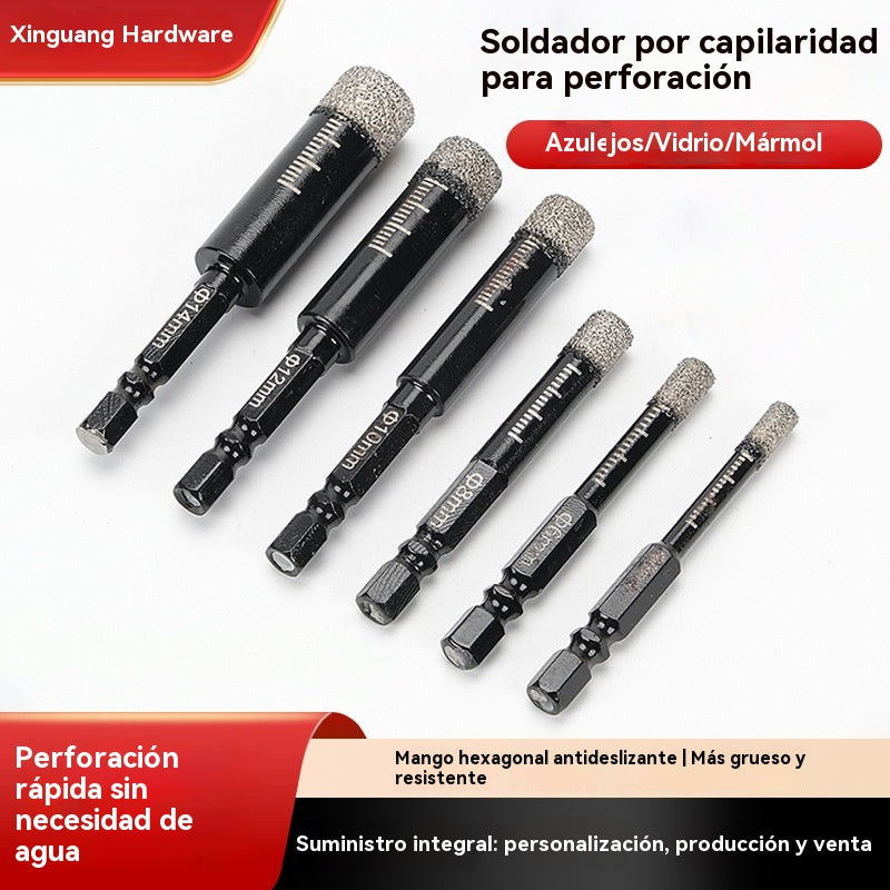 🔩【Juego de 6 piezas】Brocas diamantadas huecas para azulejos y cerámica – Perforación precisa【6/8/10/12/14/16 mm】