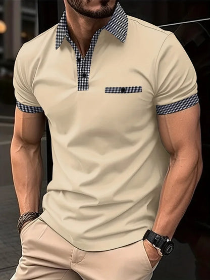 💥Novedad 2026👔【S-3XL】Polo de hombre con botones y bloques de color, cómodo y transpirable, ideal para el verano.