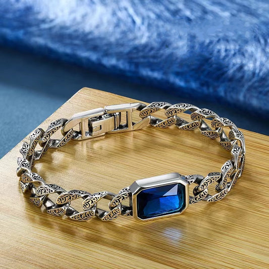 💙【Oferta】Pulsera de zafiro trenzada hecha a mano de moda✨(Unisex)✨