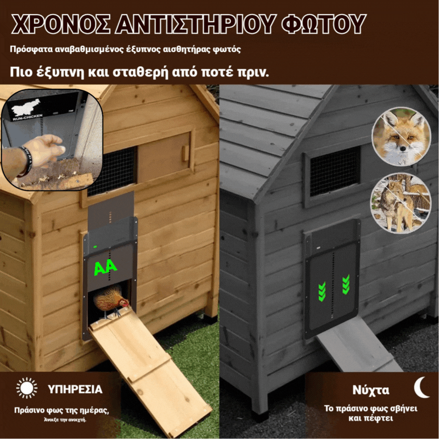 Časově omezená nabídka! 🔥 Automatické dveře kurníku se světelným senzorem.