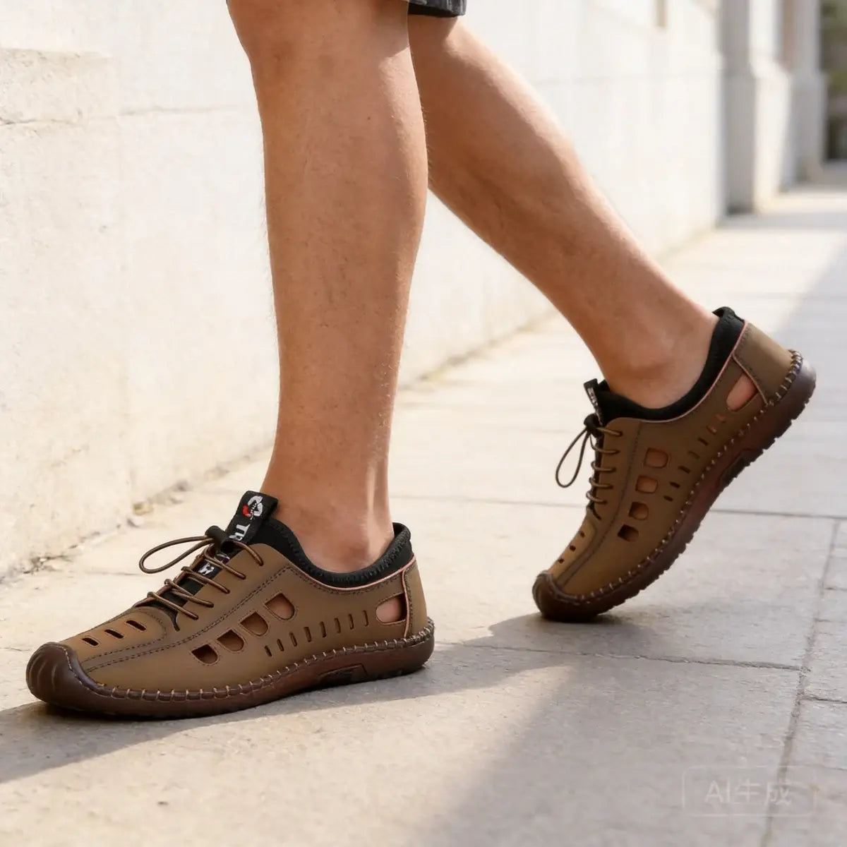 🔥✨【Tallas 39-44】Sandalias de hombre de cuero genuino hechas a mano con diseño calado