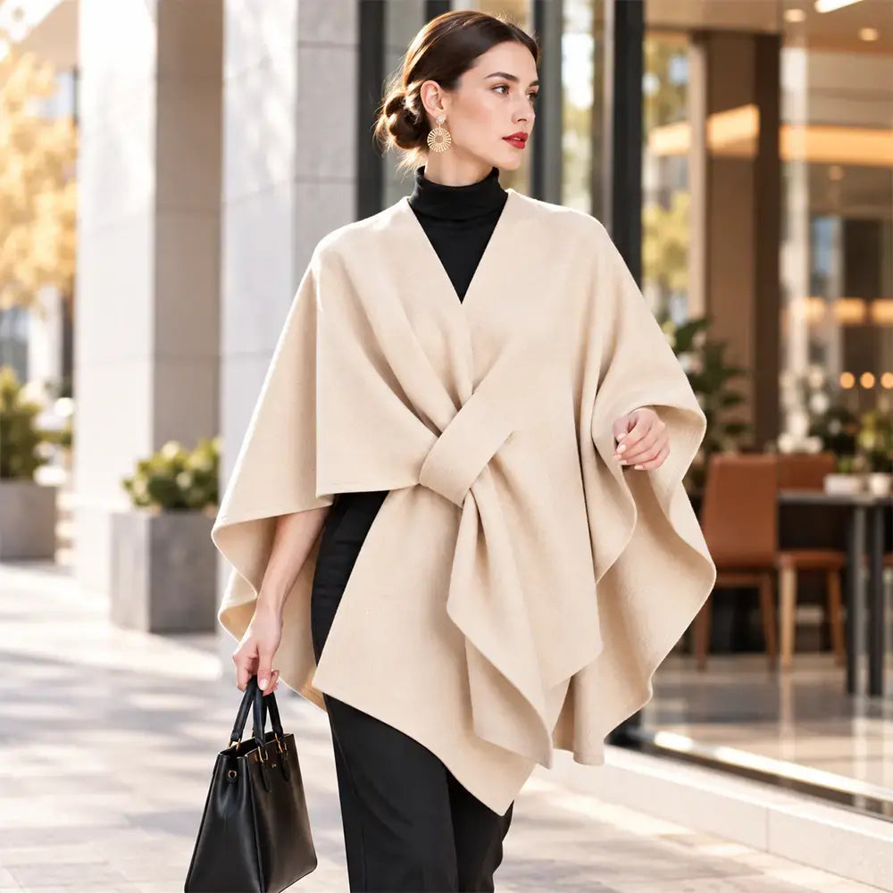 Nueva bufanda tipo chal multifuncional de mezcla de lana para otoño/invierno