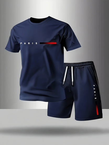 【Plaćanje pouzećem】Muški ljetni sportski set od 2 dijela: udobna majica kratkih rukava i kratke hlače za svakodnevno nošenje i dom.