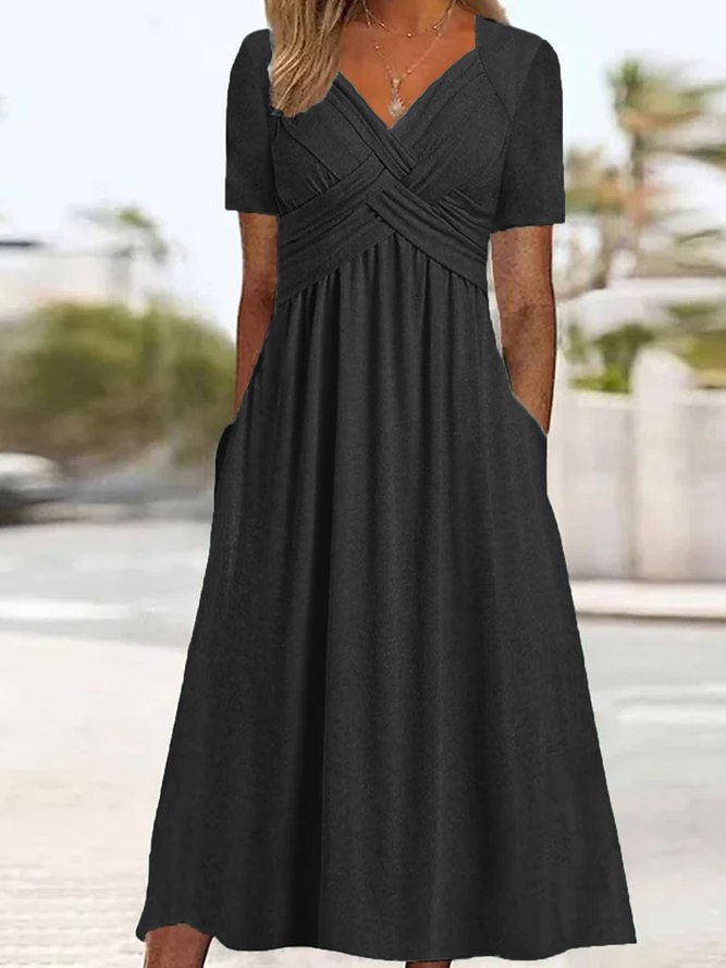 🔥🔥【50% OFF】🔥🔥👗2024 jarné a letné nové jednofarebné módne jednoduché ležérne šaty👗 3713816