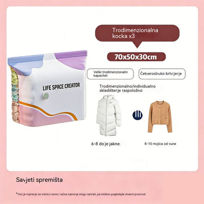 🧳💨【Set od 5 dijelova】Velika, stlačiva vakuumska vrećica za pohranu: nije potrebna pumpa, nepropusna je i idealna za uštedu prostora u koferima i kod kuće ✈️