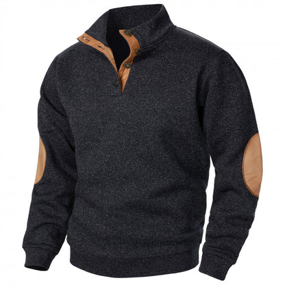 💥Nueva Sudadera de Cuello Alto para Hombre 💥– Estilo casual, cómoda y cálida, con detalles de cuero