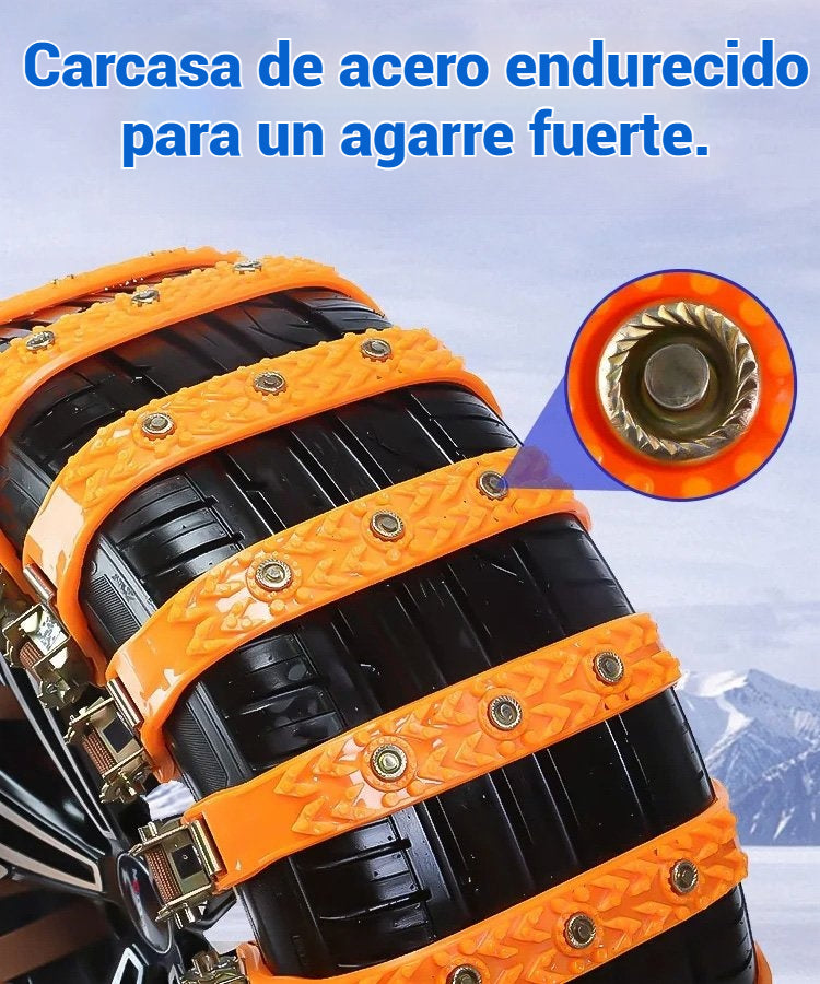 🔥🚗【Paquete de 4, Herramientas de instalación incluidas】🔥 Cadenas de nieve, Cadenas de nieve de emergencia universales para neumáticos de automóvil