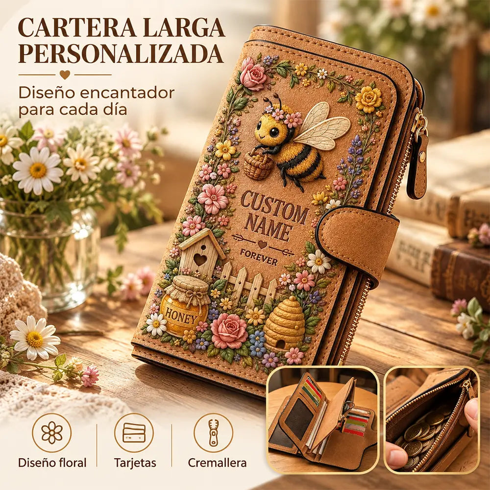 💰💰Cartera personalizada con relieve de jardín
