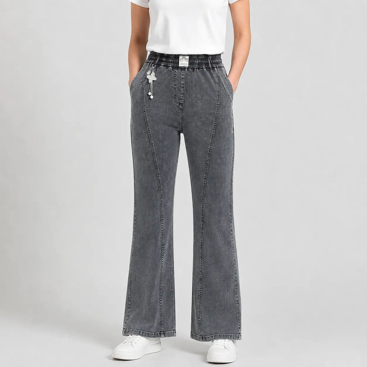 🔥👖【M-4XL】Vaqueros elásticos de tiro alto para mujer: elegantes e informales