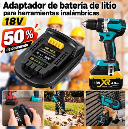 ⚡Adaptador de batería de litio para herramientas de batería de 18 V