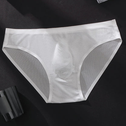 🔥 Imprescindible diario 🩲【Compra 5 y recibe 5】Calzoncillos slip de hombre de seda helada, ligeros y transpirables, cintura baja (45–100 kg)