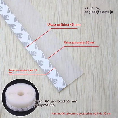 🚪【5M】 PVC brtvena traka za donja vrata – otporna na prašinu i propuh