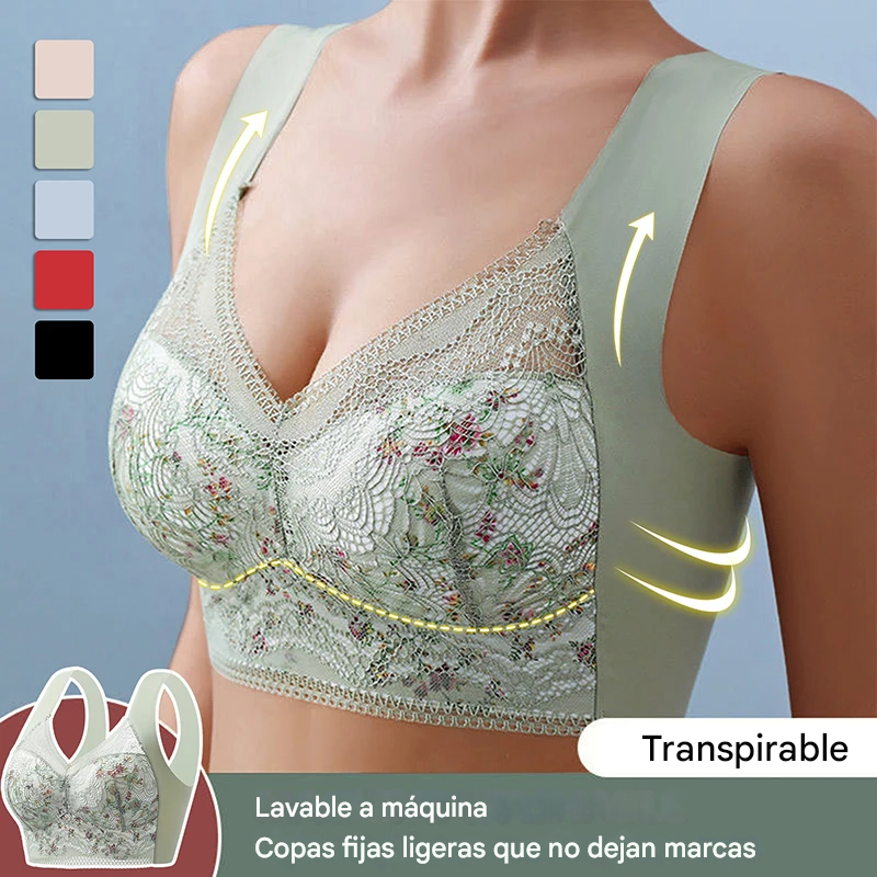 🎁 [40 kg-100 kg]Sujetador de seda helada sin costuras, talla grande, transpirable y ajustable✅ Pago contra reembolso ✅ Envío gratuito