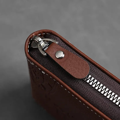 🔥🔥Nueva y elegante cartera corta de cuero genuino para hombre, resistente a los arañazos y duradera.