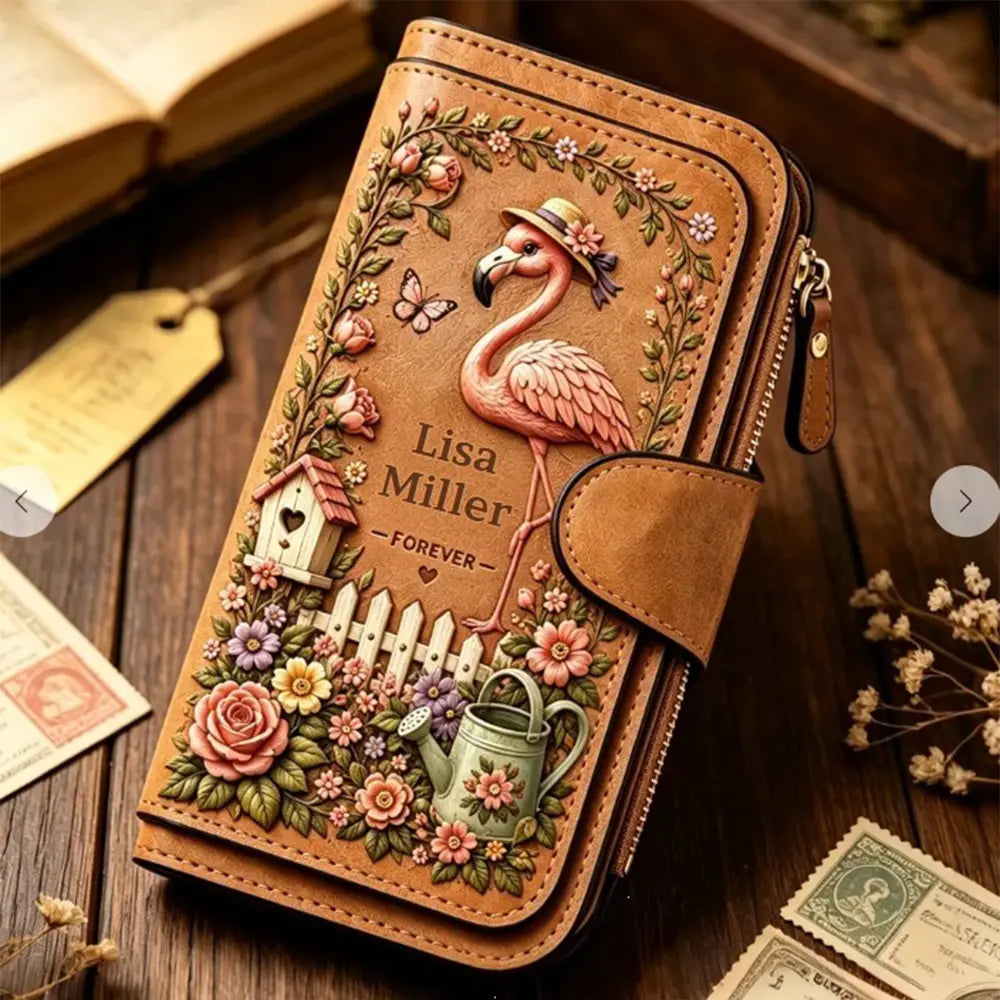 💰💰Cartera personalizada con relieve de jardín