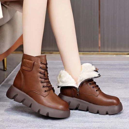 ⛄️👢【35-40】Nové zimné topánky s hrubou podrážkou so zamatovou a zhrubnutou snehovou mäkkou podrážkou, vodeodolné a protišmykové  3834554