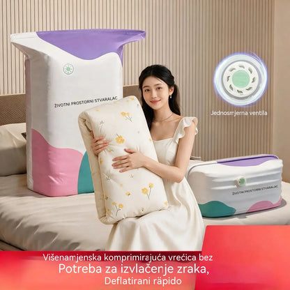 🧳 Set od 5 komada [Kupite 3, dobijte 2 BESPLATNO] Vakuumske vreće za pohranu odjeće – Nije potrebna pumpa – Velike kubične vreće koje štede prostor za organizaciju ormara, putovanja i selidbe