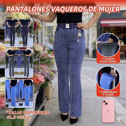 👖【M-4XL】Jeans elásticos de cintura alta para mujer