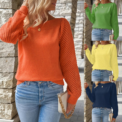 🔥【Zimski hit】✨Novi jednobojni udobni pulover/pletivo dugih rukava