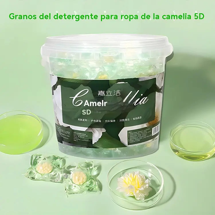 💦【Paquete de 100 cápsulas✨】Cápsulas de detergente para ropa Camellia 5 en 1 con fragancia de larga duración, ¡incluso más fragante que el perfume!