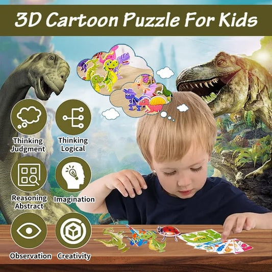 🦋✈️🎄Jucării puzzle DIY lucrate manual - Puzzle 3D cu desene animate 3817384 