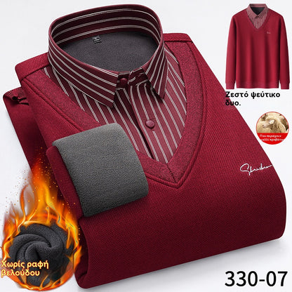 【45-120kg】Teplý a pohodlný pánský svetr pro každodenní nošení