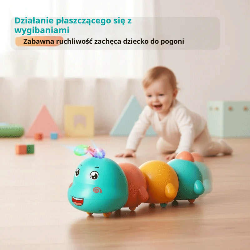 🐛Zabawek dla niemowląt w kształcie gąsienicy, poruszający się i emitujący światło