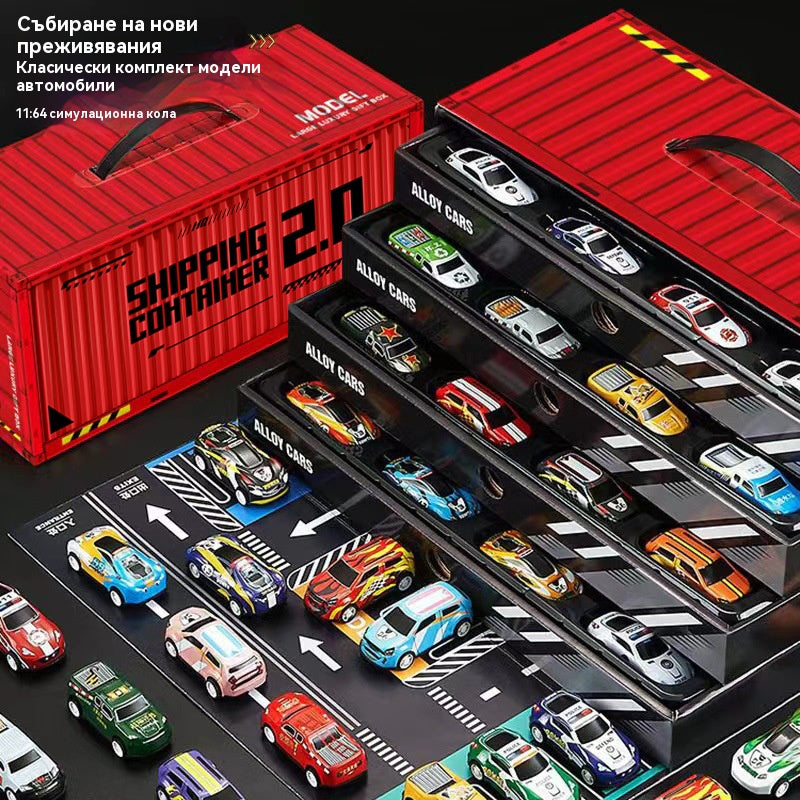 🎅Гореща разпродажба – 50% отстъпка🎁 48 мини коли със сгъваеми раници и вградени гаражи