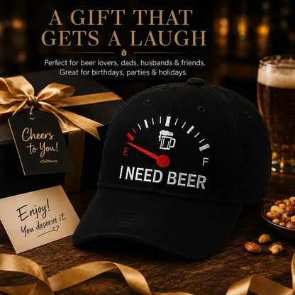 🔥 ÚLTIMO DÍA CON 50% DE DESCUENTO - 🍺 Gorra bordada "I NEED BEER" - Gorra conmemorativa unisex 🧢