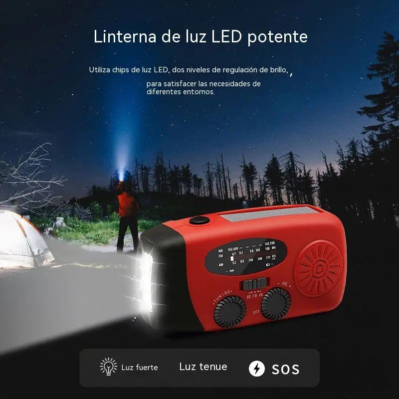 Radio de emergencia solar portátil multifuncional