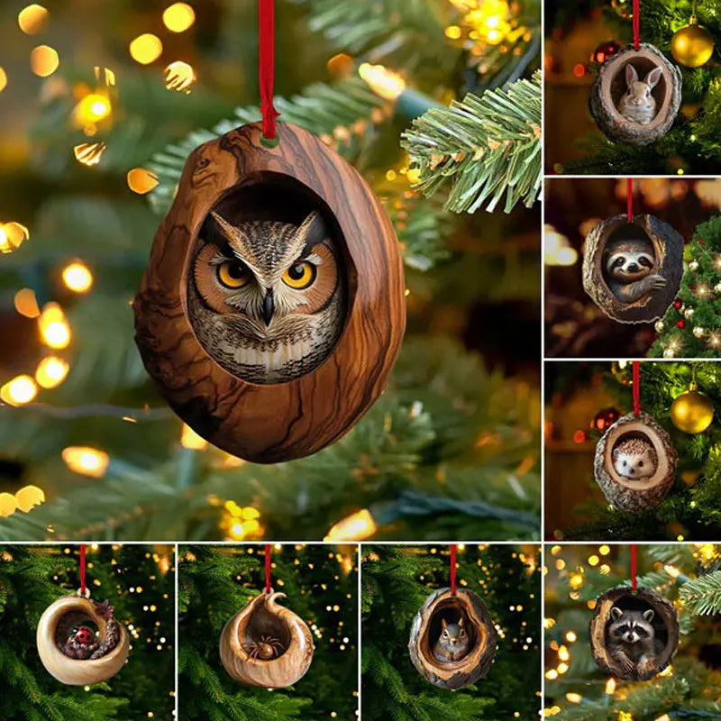[Set de 10 piezas] 🎄 Adornos navideños con figuras de animales — Adornos colgantes de animales