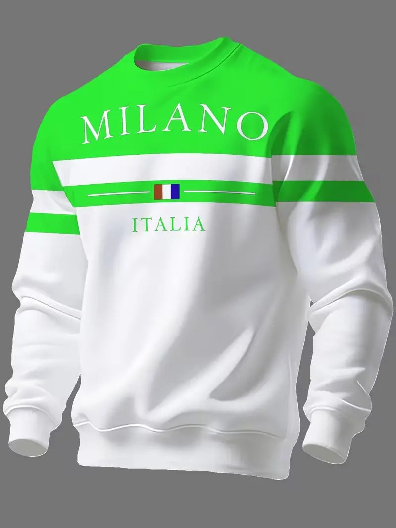 ✨🌟👕【S-6XL】Sudaderas para hombre con estampado Milano Italia