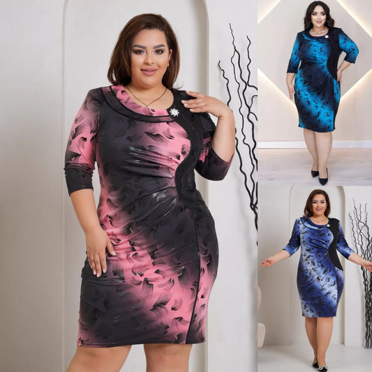 👗💥【S-5XL】Nové elegantné gradientné šaty na jeseň a zimu  3780634