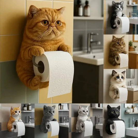🐱【Horúci výpredaj roka】💥Roztomilý držiak na toaletný papier s motívom mačky✨📦Doprava zadarmo – skladom