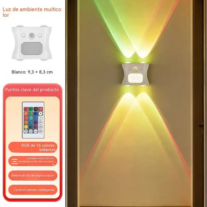 Aplique de pared con sensor de movimiento y mando a distancia