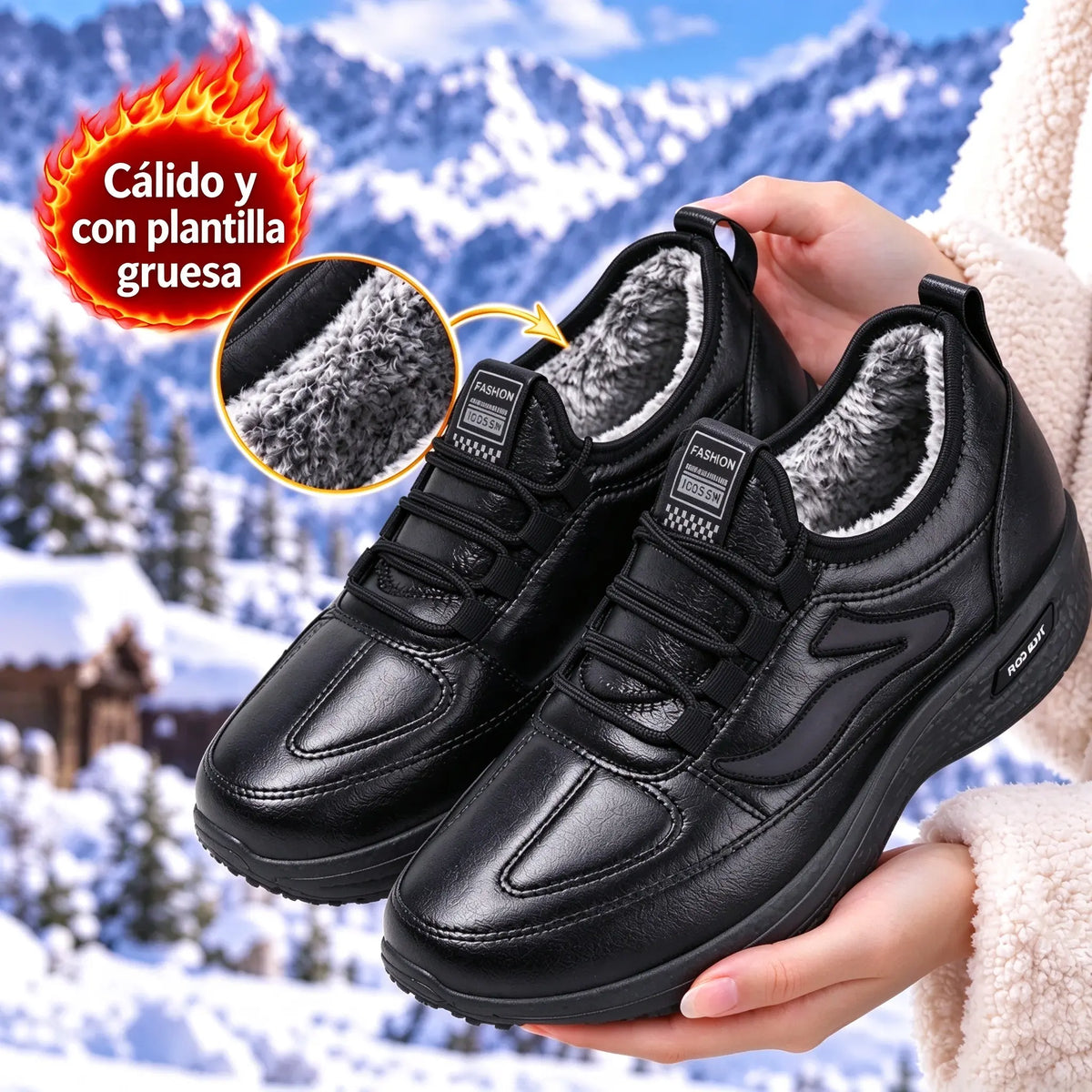 ⚡🥾【1 par, tallas 39–45】Botas de invierno para hombre con un grueso forro polar: suaves, ligeras y antideslizantes.