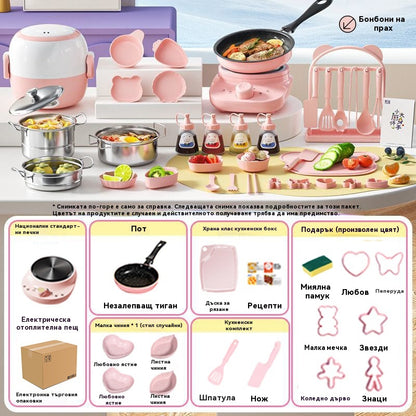 🔥 50% ОТСТЪПКА! 🎁 Комплект за готвене за мини кухня за истински деца 🍳✨