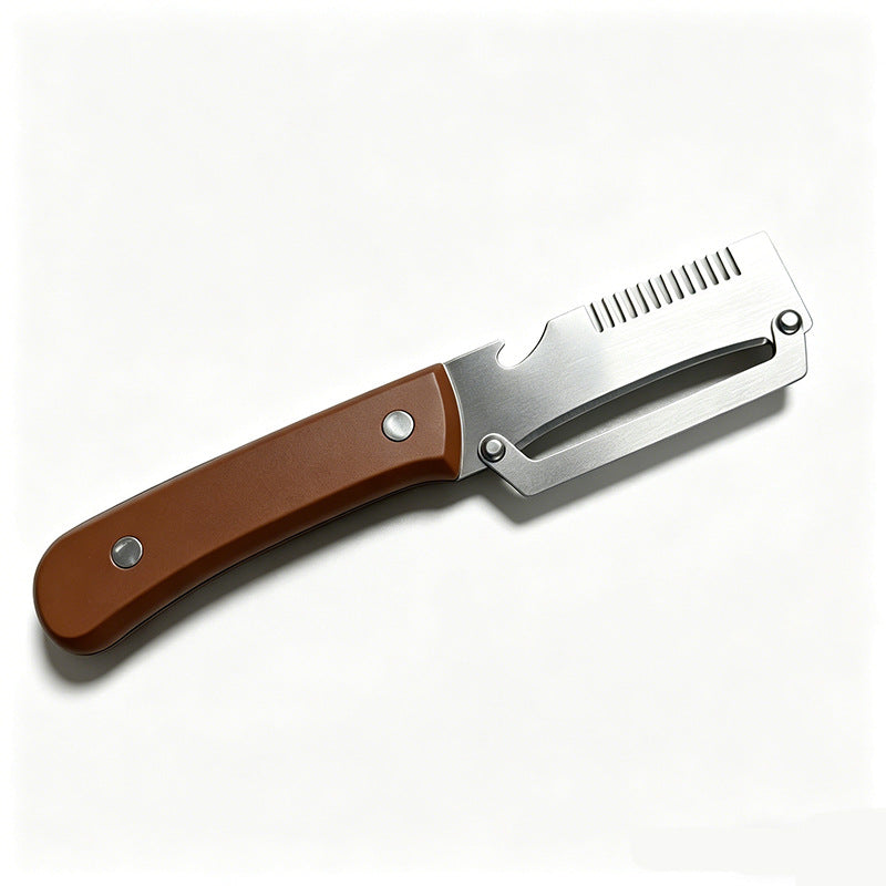 ✅Kúpte 1 a získajte 1 zadarmo (dva kusy)🧅🔪 Multifunkčná kuchynská škrabka 3 v 1: Šúpe, seká a otvára fľaše! 🔥