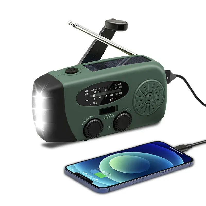 Radio de emergencia solar portátil multifuncional