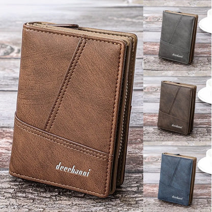 💥👛👍Cartera multiusos para hombre de piel auténtica con estilo retro.
