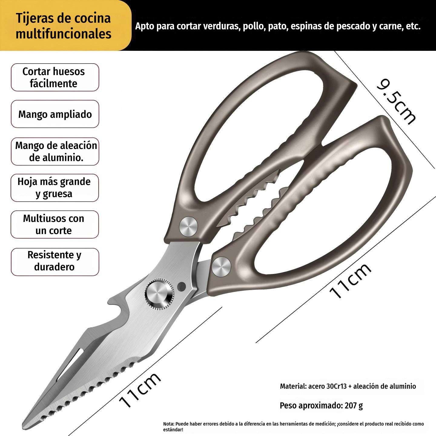 🔥 ¡Nueva versión mejorada! 🍖 Tijeras de cocina multifuncionales y de alto rendimiento ✂️👨‍🍳